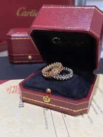 Cartier gold and white rivet ring-3589  